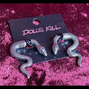 Dolls kill snake earrings